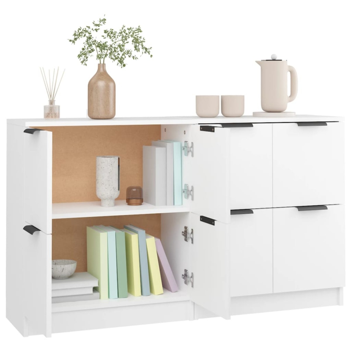 vidaXL Ντουλάπια 2 τεμ. άσπρο 60x30x70 εκ. Επεξεργασμένο Ξύλο