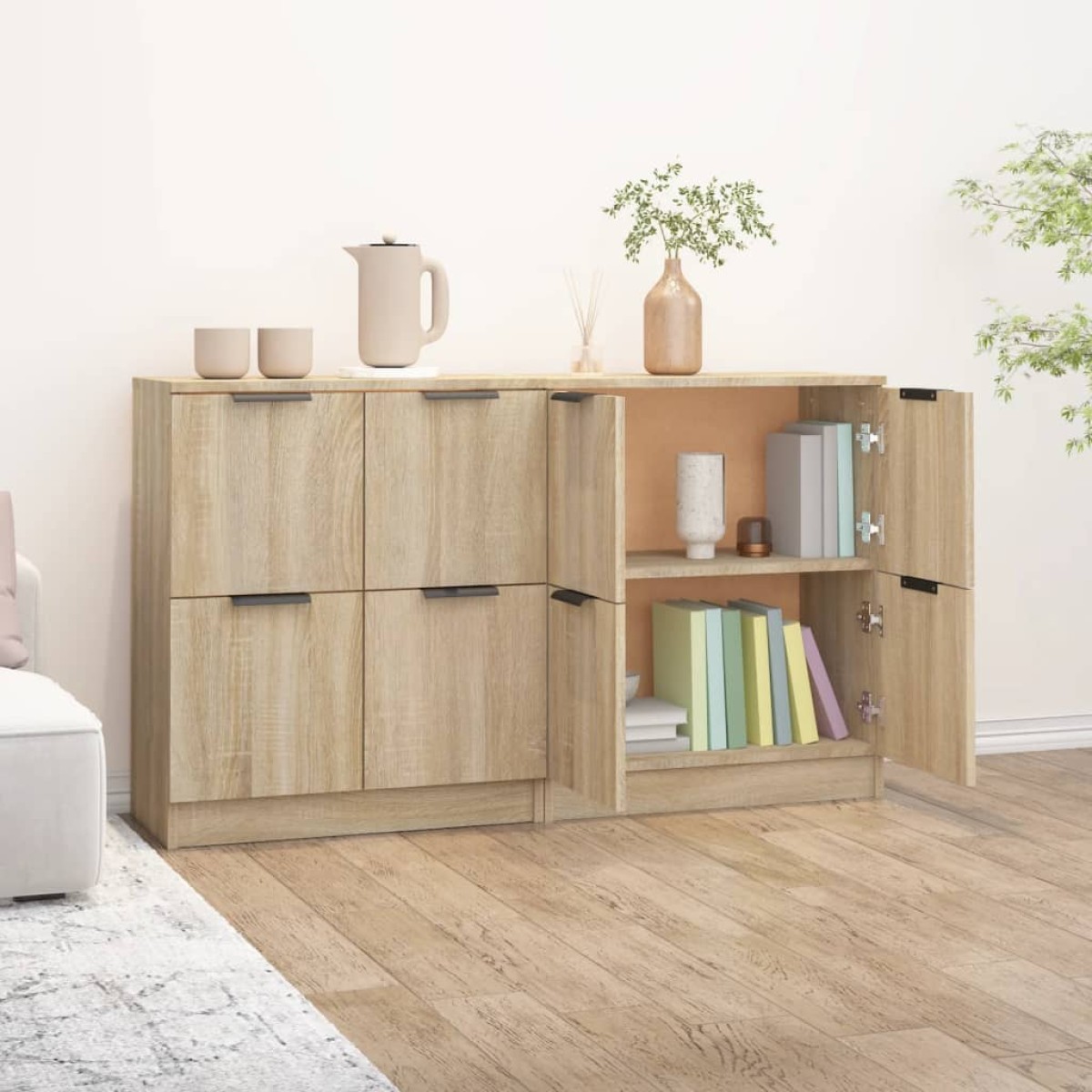vidaXL Ντουλάπια 2 τεμ. Sonoma Δρυς 60x30x70 εκ. Επεξεργασμένο Ξύλο