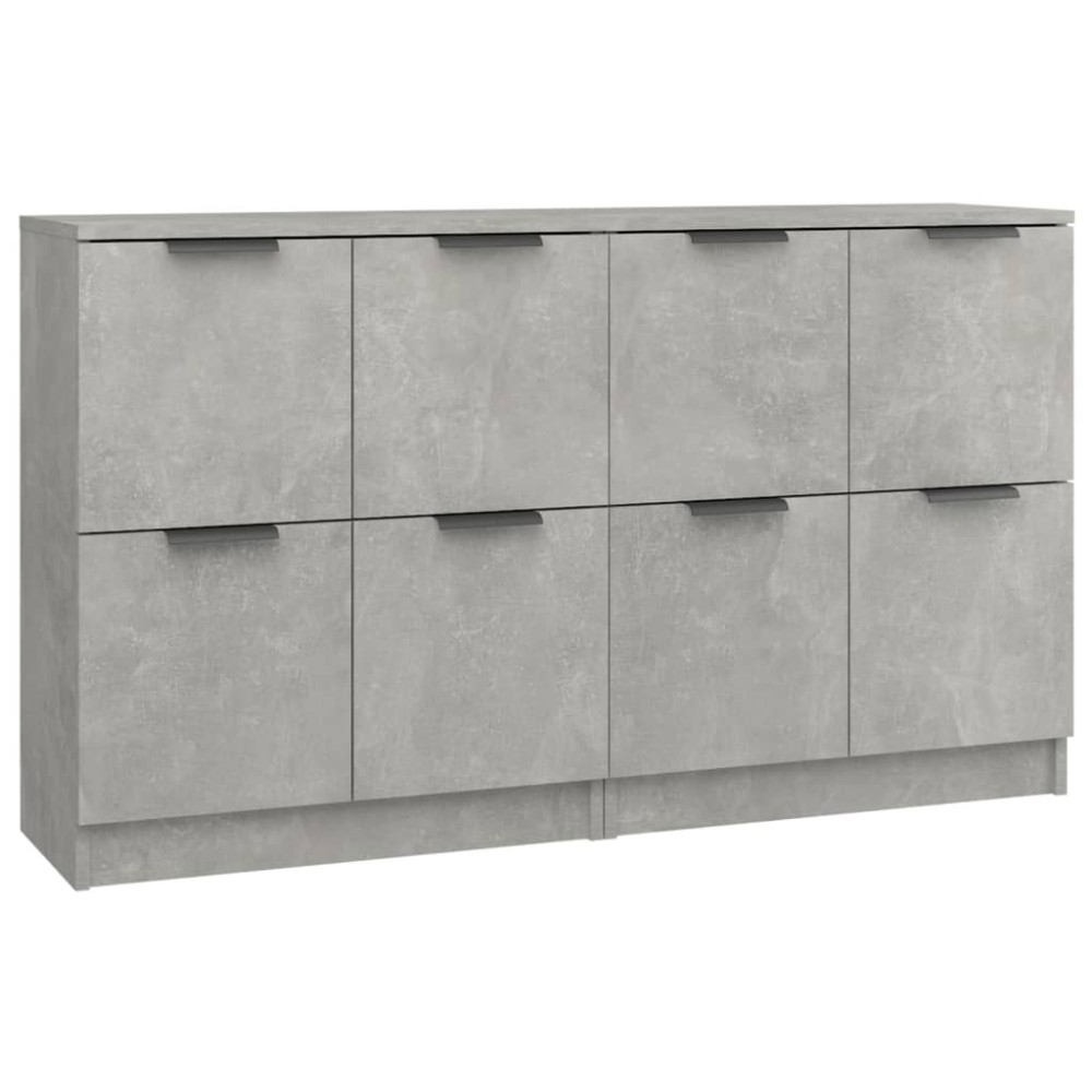 vidaXL Ντουλάπια 2 τεμ. Γκρι Σκυροδέματος 60x30x70 εκ. Επεξεργ. Ξύλο