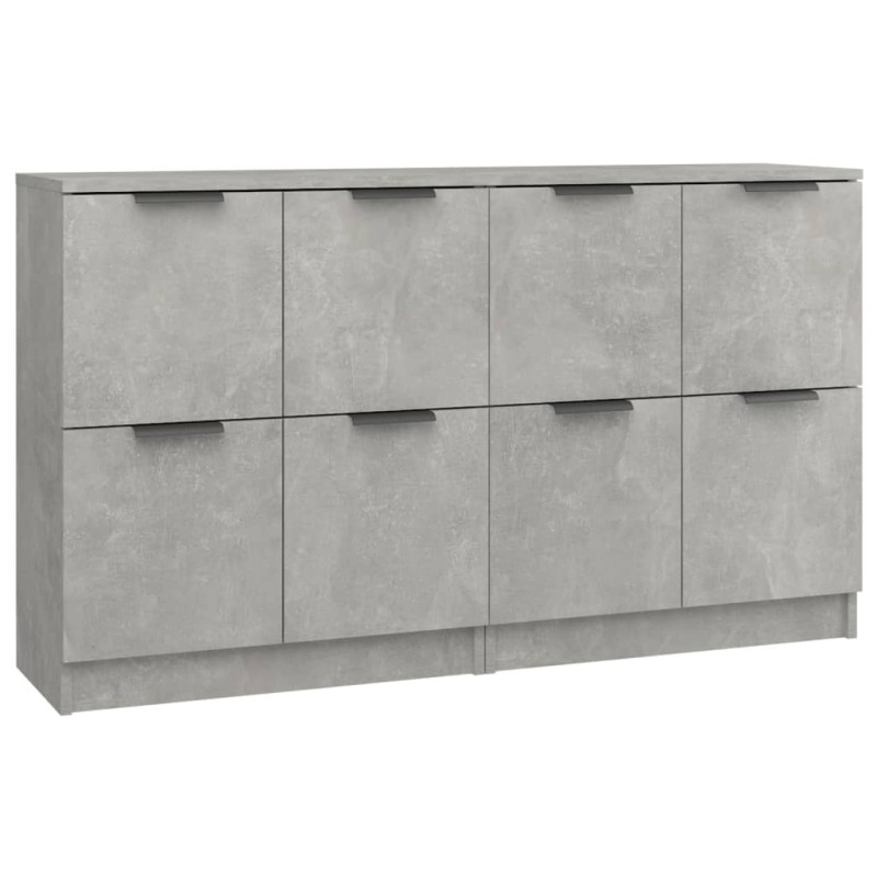 vidaXL Ντουλάπια 2 τεμ. Γκρι Σκυροδέματος 60x30x70 εκ. Επεξεργ. Ξύλο