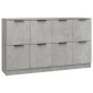 vidaXL Ντουλάπια 2 τεμ. Γκρι Σκυροδέματος 60x30x70 εκ. Επεξεργ. Ξύλο
