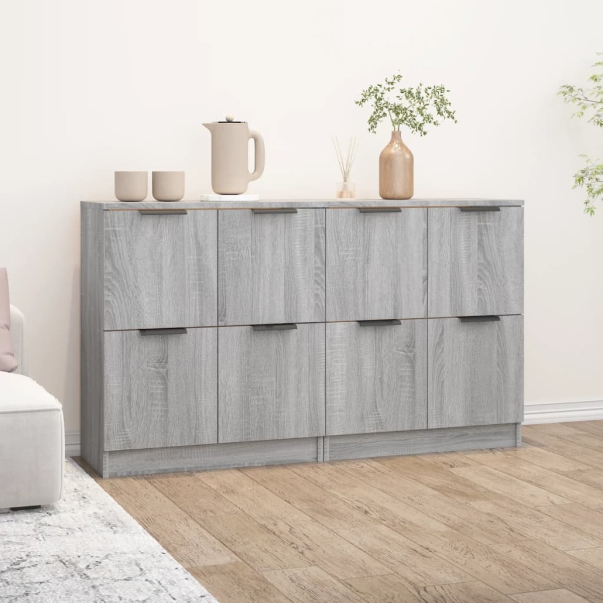 vidaXL Ντουλάπι 2 τεμ. Γκρι Sonoma 60x30x70 εκ. από Επεξεργασμένο Ξύλο