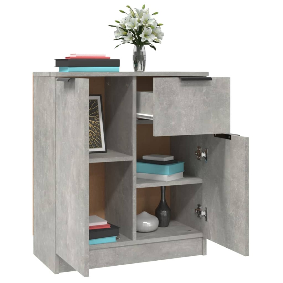 vidaXL Ντουλάπια 2 τεμ. Γκρι Σκυροδέματος 60x30x70 εκ. Επεξεργ. Ξύλο