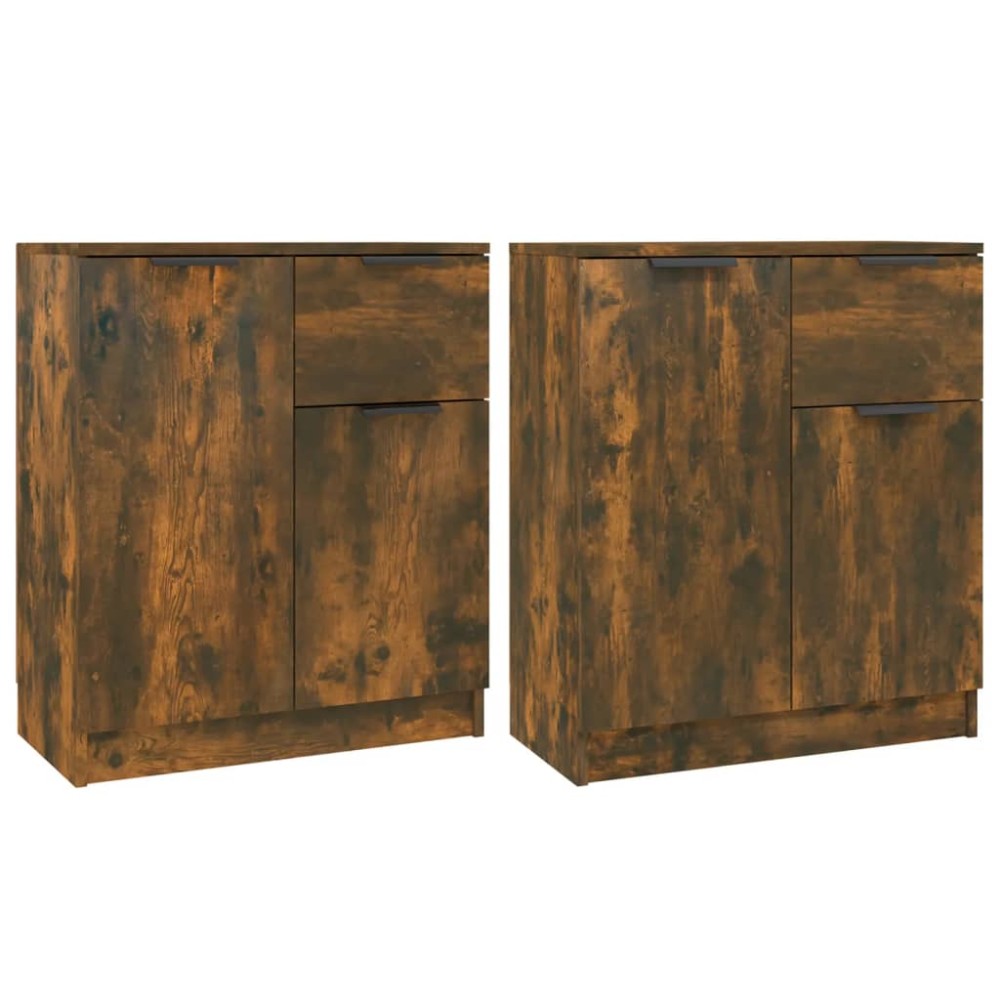 vidaXL Ντουλάπια 2 τεμ. Καπνιστή δρυς 60x30x70 εκ. Επεξεργασμένο Ξύλο