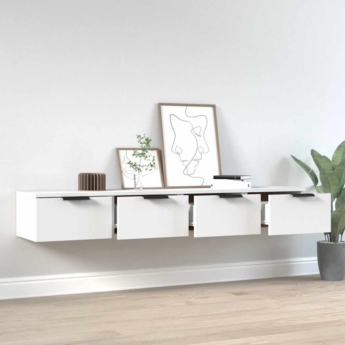 vidaXL Ντουλάπια Τοίχου 2 τεμ. Λευκά 68x30x20 εκ. Επεξεργασμένο Ξύλο