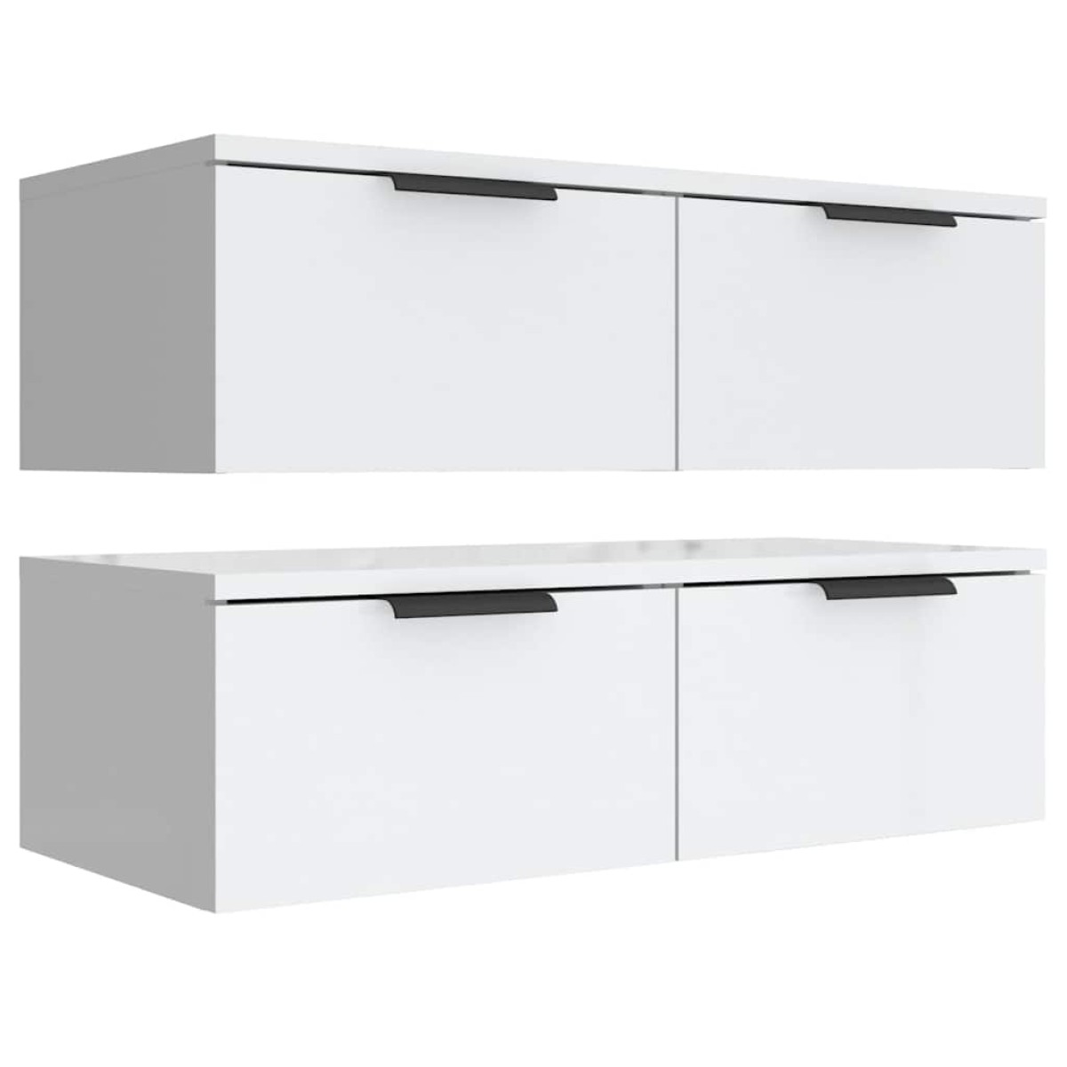 vidaXL Ντουλάπια Τοίχου 2 τεμ. Λευκά 68x30x20 εκ. Επεξεργασμένο Ξύλο