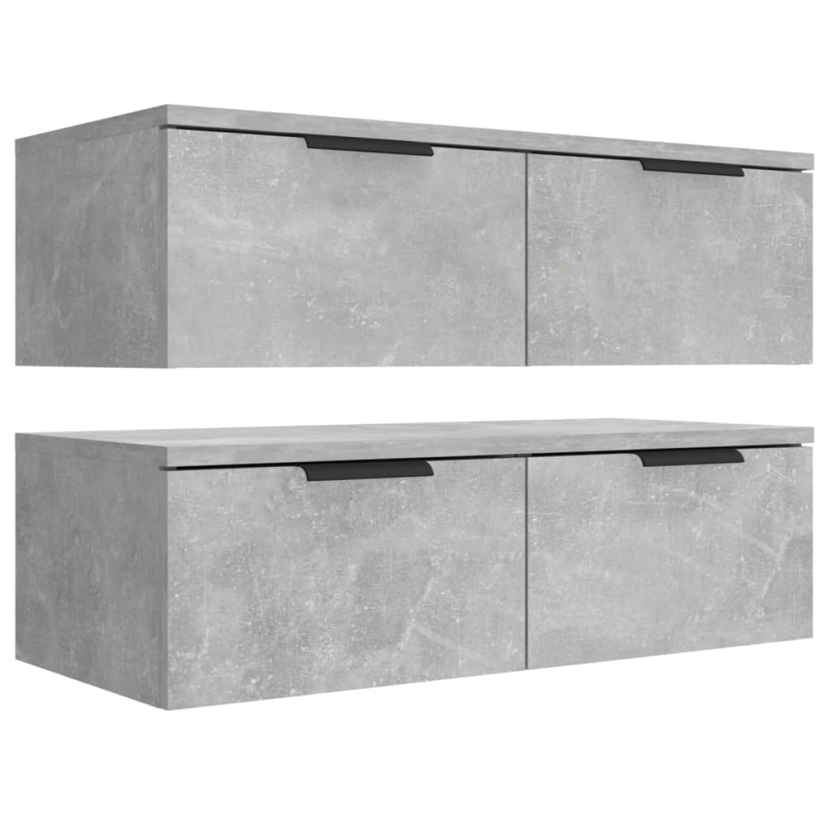 vidaXL Ντουλάπια Τοίχου 2 τεμ. Γκρι Σκυρ. 68x30x20 εκ. Επεξ. Ξύλο