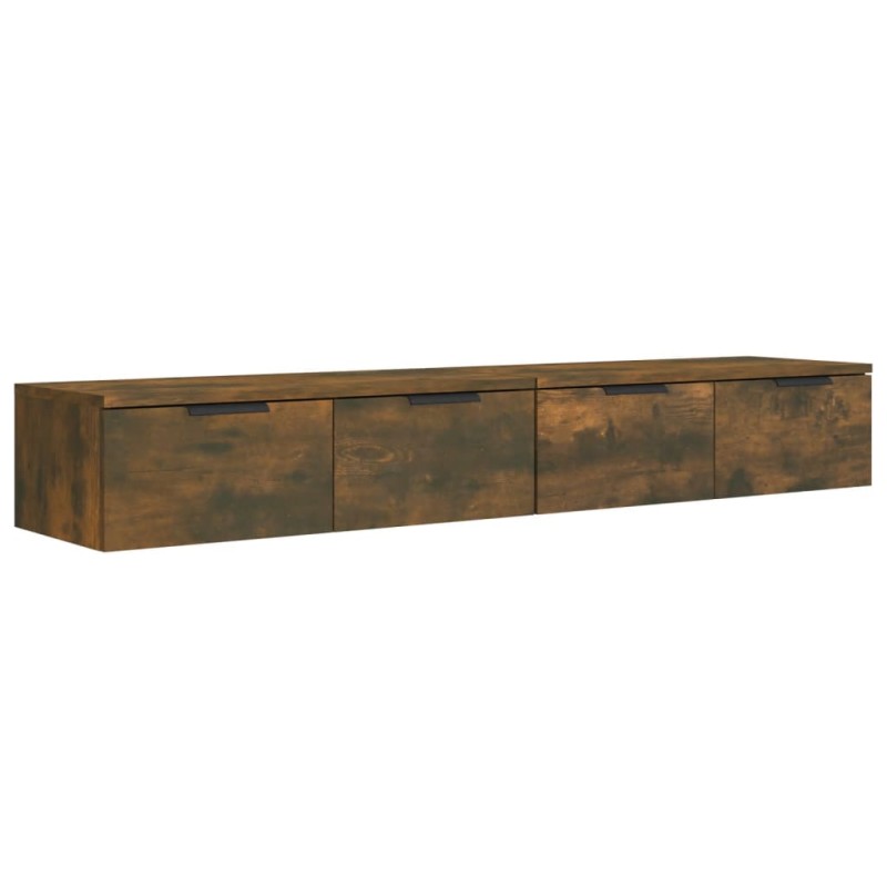 vidaXL Έπιπλα Τοίχου 2 τεμ. Καπν. Δρυς 68x30x20 εκ. Επ. Ξύλο