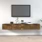 vidaXL Έπιπλα Τοίχου 2 τεμ. Καπν. Δρυς 68x30x20 εκ. Επ. Ξύλο