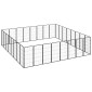vidaXL Κλουβί Σκύλου 32 Πάνελ Μαύρο 50x100 εκ. Ατσάλι με Βαφή Πούδρας