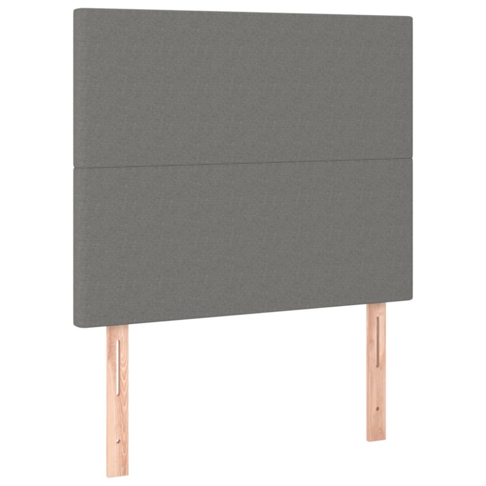 vidaXL Κεφαλάρι Κρεβατιού Σκούρο Γκρι 90x5x118/128 εκ. Ύφασμα