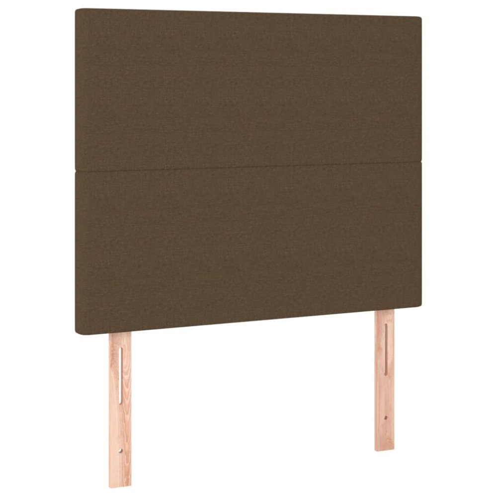 vidaXL Κεφαλάρι Κρεβατιού Σκούρο Καφέ 100x5x118/128 εκ. Ύφασμα