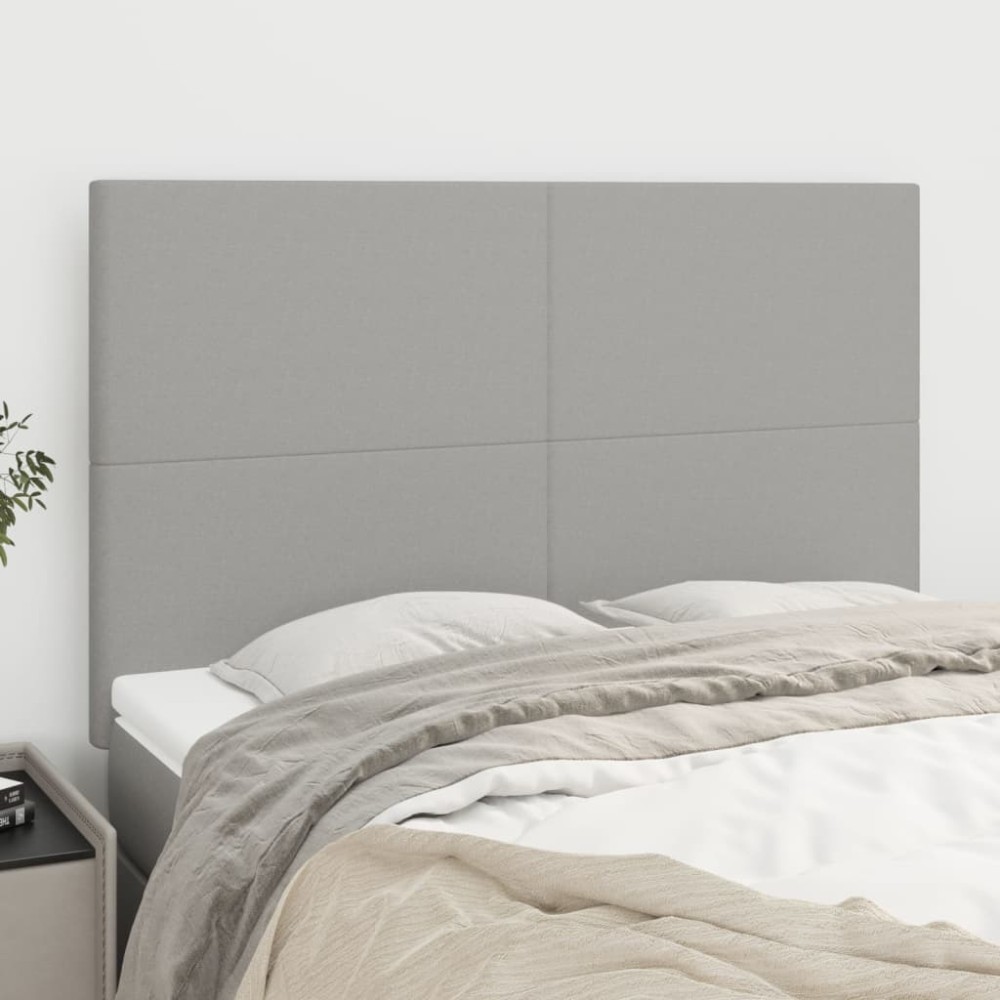 vidaXL Κεφαλάρι Ανοιχτό Γκρι 144x5x118/128 εκ. Ύφασμα