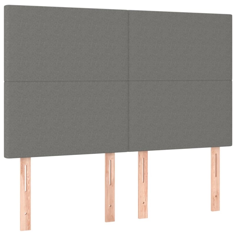 vidaXL Κεφαλάρι Κρεβατιού Σκούρο Γκρι 144x5x118/128 εκ. Ύφασμα