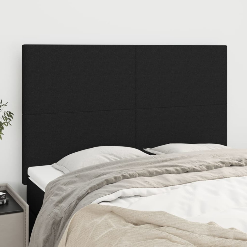 vidaXL Κεφαλάρι Μαύρο 144x5x118/128 εκ. Ύφασμα