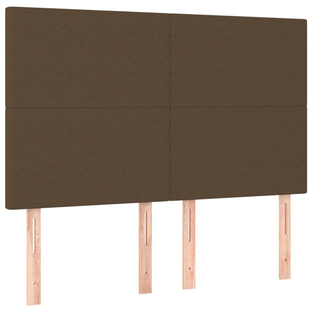 vidaXL Κεφαλάρι Κρεβατιού Σκούρο Καφέ 144x5x118/128 εκ. Ύφασμα