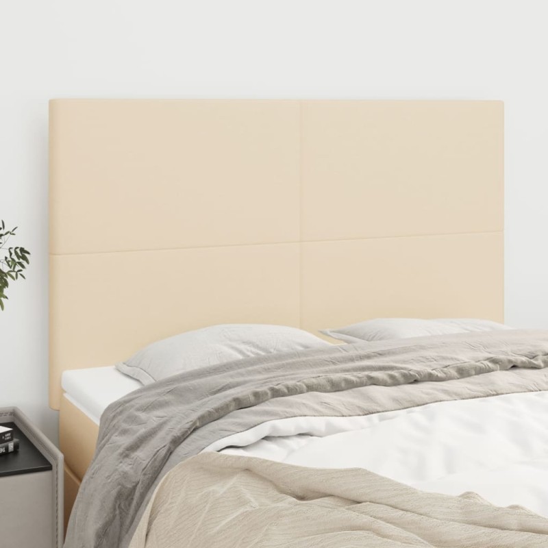 vidaXL Κεφαλάρι Κρεμ 144x5x118/128 εκ. Ύφασμα