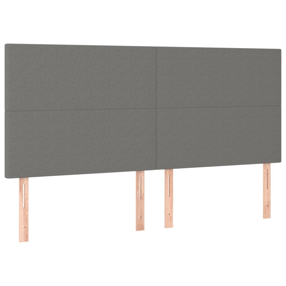 vidaXL Κεφαλάρι Κρεβατιού Σκούρο Γκρι 180x5x118/128 εκ. Ύφασμα