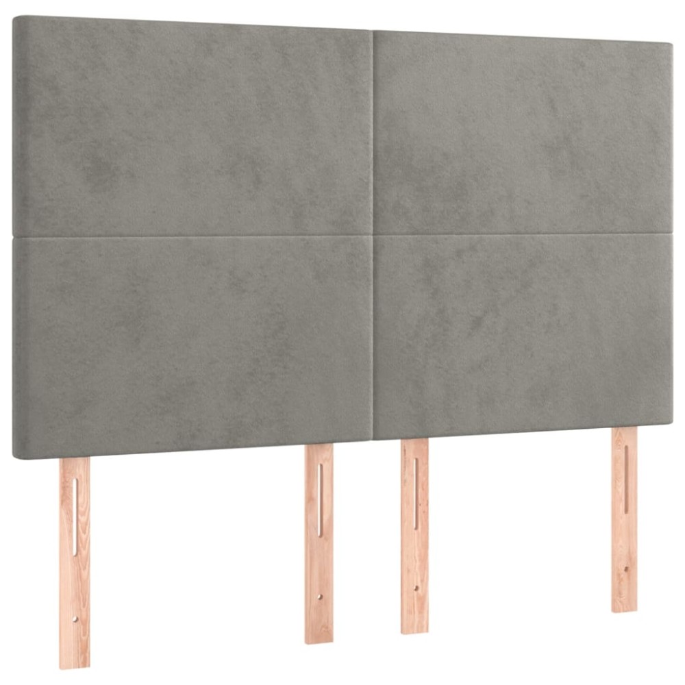 vidaXL Κεφαλάρι Ανοιχτό Γκρι Βελούδο 144x5x118/128 εκ.