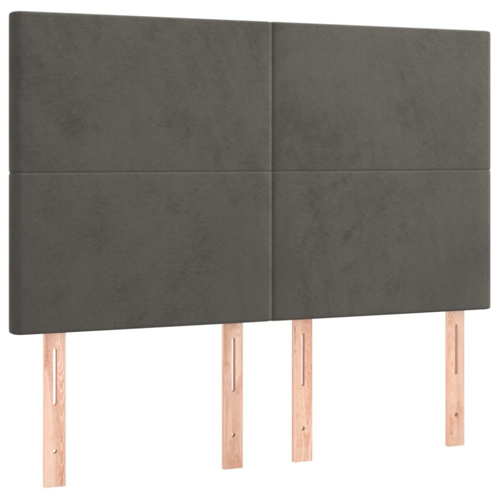 vidaXL Κεφαλάρι Σκούρο Γκρι Βελούδινο 144x5x118/128 εκ.