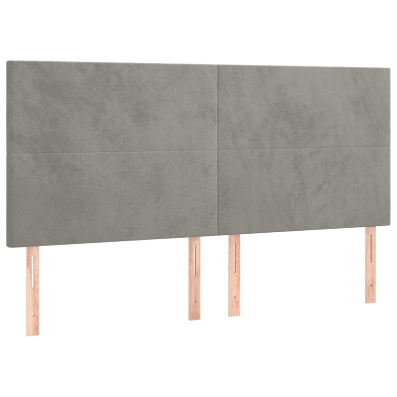 vidaXL Κεφαλάρι Ανοιχτό Γκρι 160x5x118/128 εκ. Βελούδο