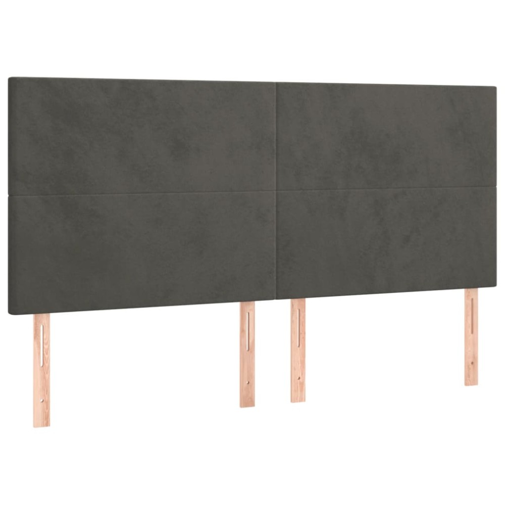 vidaXL Κεφαλάρι Σκούρο Γκρι Βελούδινο 160x5x118/128 εκ.