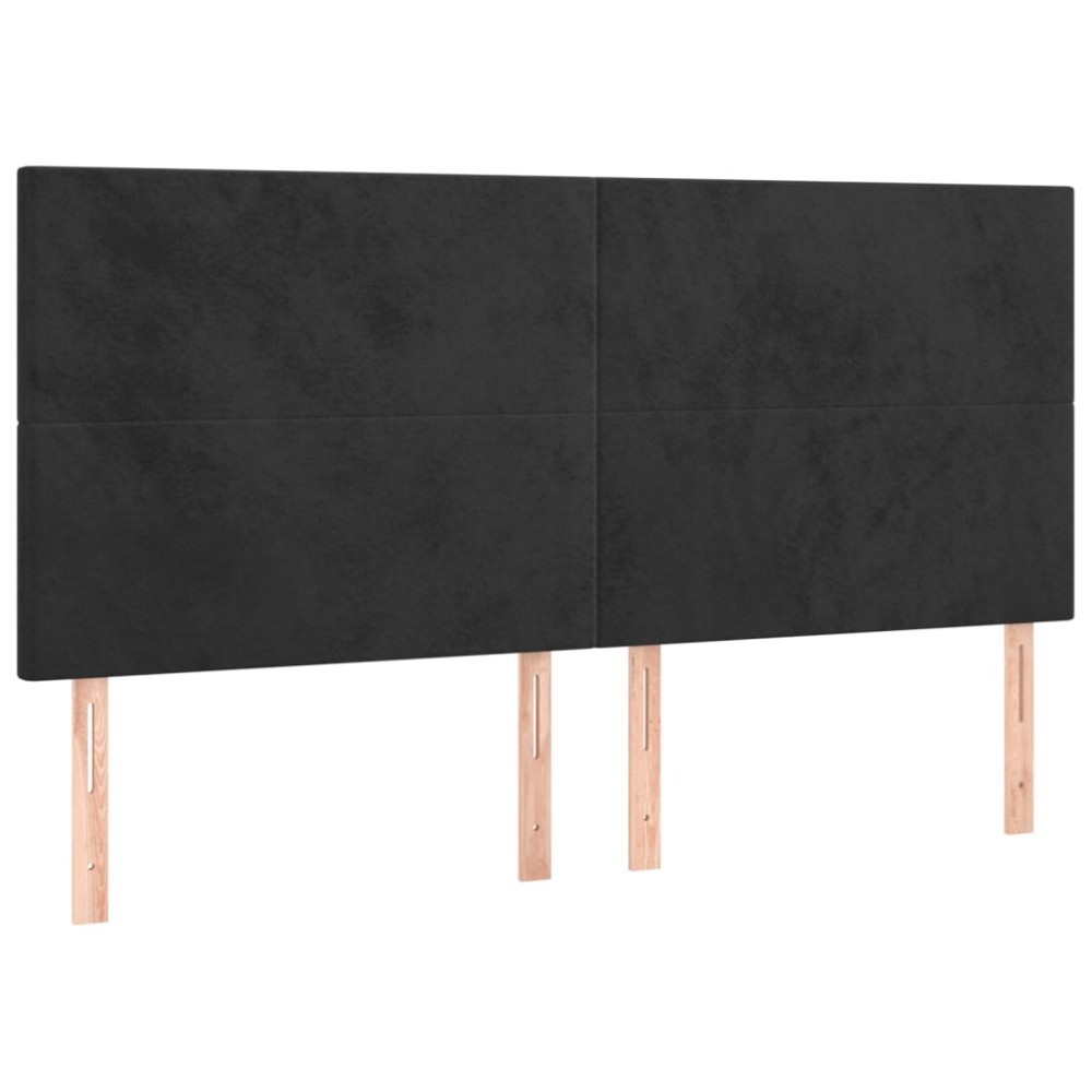 vidaXL Κεφαλάρι Μαύρο Βελούδινο 160x5x118/128 εκ.