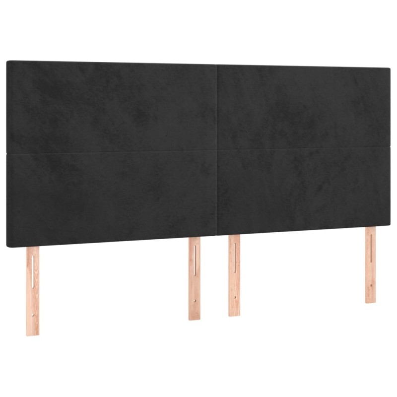 vidaXL Κεφαλάρι Μαύρο Βελούδινο 160x5x118/128 εκ.
