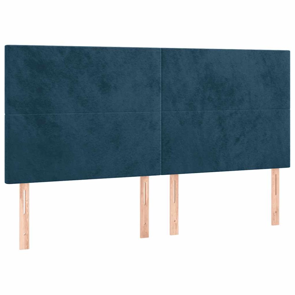 vidaXL Κεφαλάρι Σκούρο Μπλε Βελούδινο 160x5x118/128 εκ.
