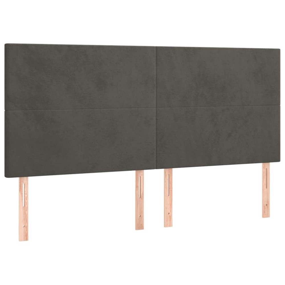 vidaXL Κεφαλάρι Σκούρο Γκρι Βελούδινο 180x5x118/128 εκ.
