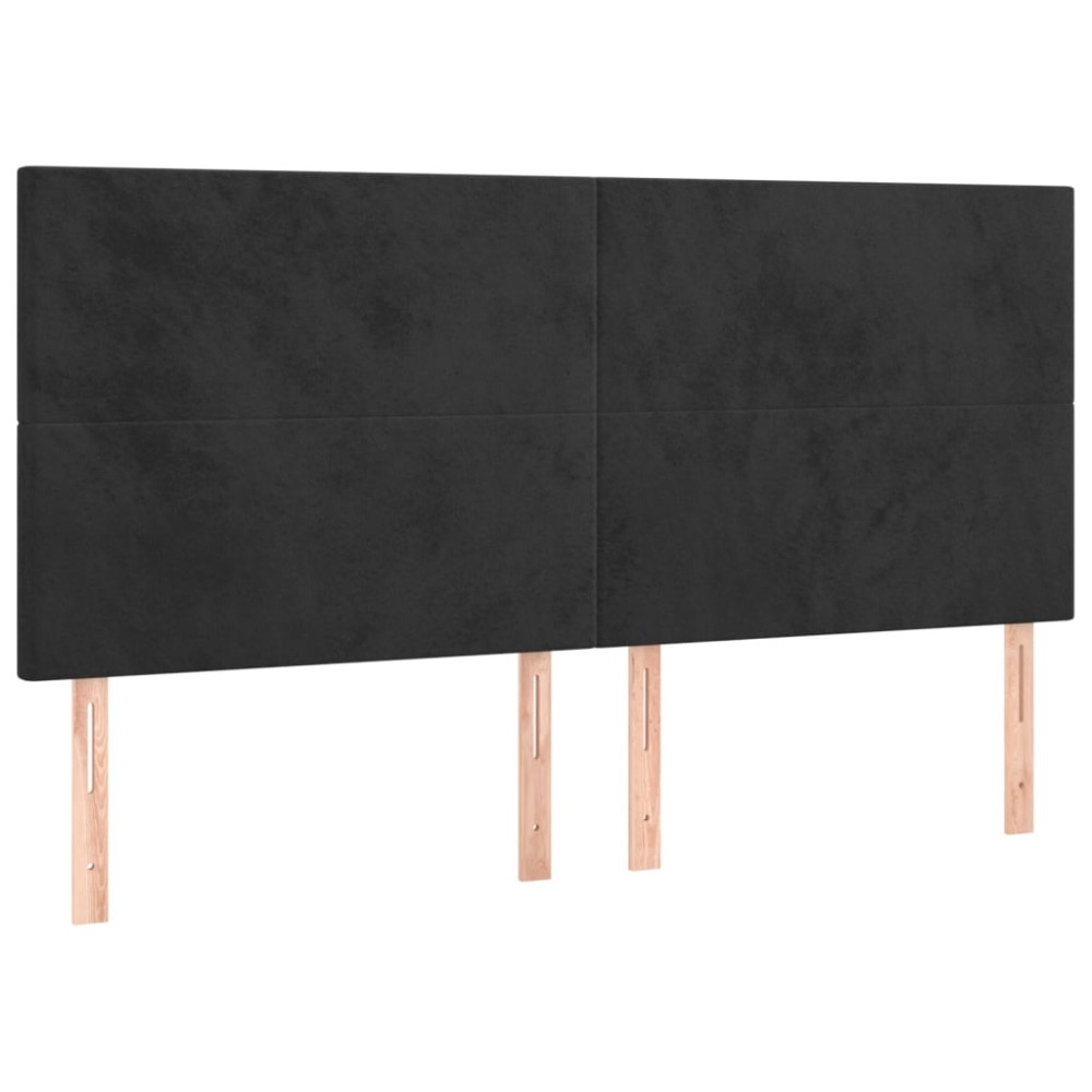 vidaXL Κεφαλάρι Μαύρο Βελούδινο 180x5x118/128 εκ.