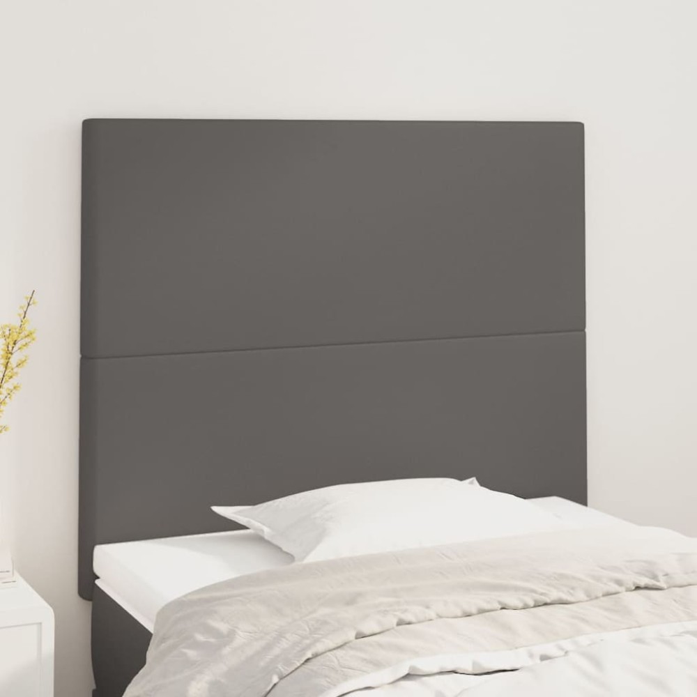 vidaXL Κεφαλάρι Γκρι 80x5x118/128 εκ. από Συνθετικό Δέρμα