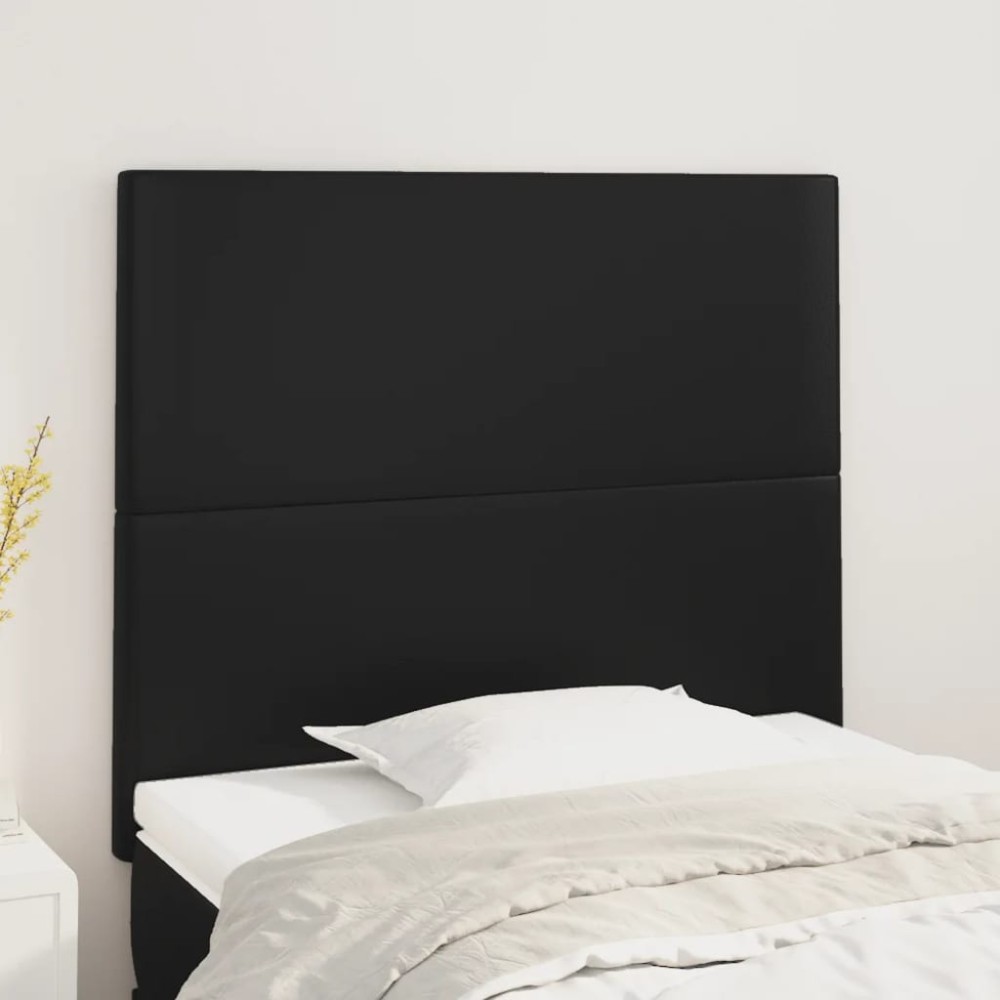 vidaXL Κεφαλάρι Μαύρο 90x5x118/128 εκ. από Συνθετικό Δέρμα