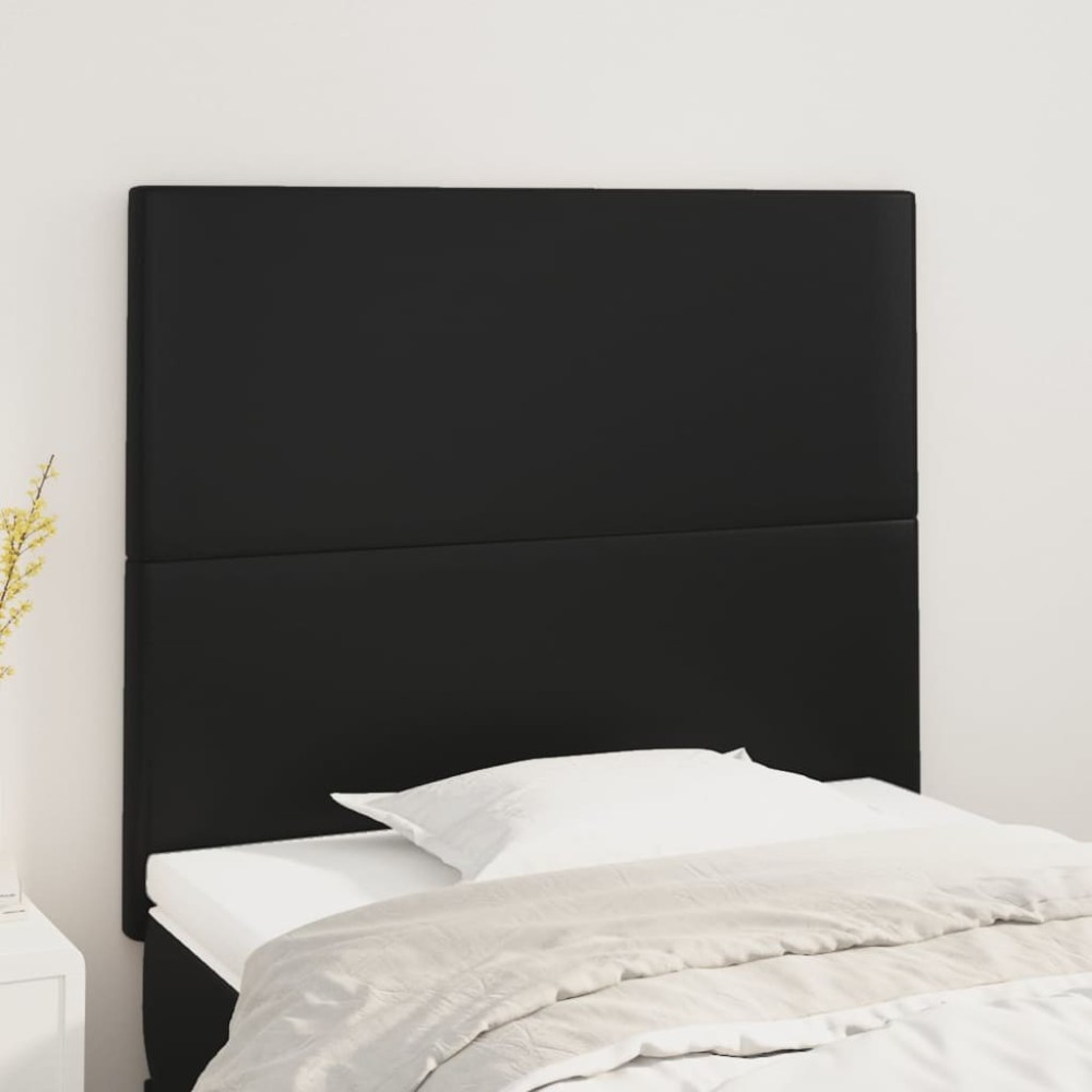 vidaXL Κεφαλάρι Μαύρο 100x5x118/128 εκ. από Συνθετικό Δέρμα