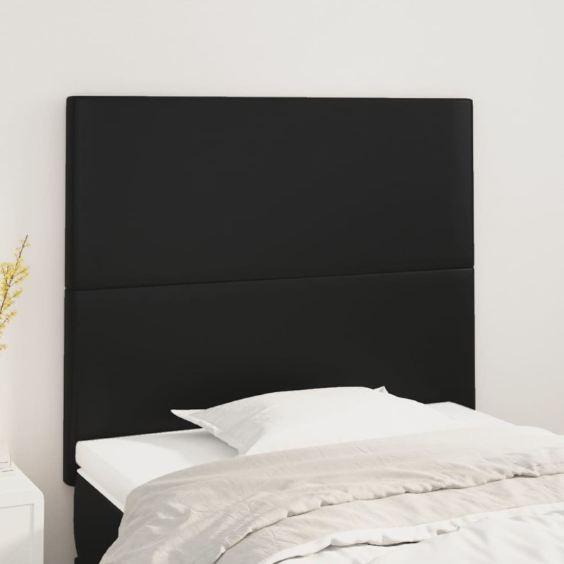 vidaXL Κεφαλάρι Μαύρο 100x5x118/128 εκ. από Συνθετικό Δέρμα