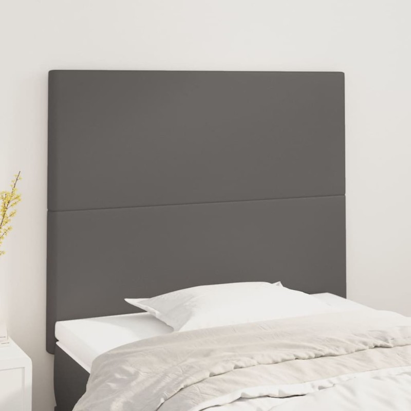 vidaXL Κεφαλάρι Κρεβατιού Γκρι 100x5x118/128 εκ. από Συνθετικό Δέρμα