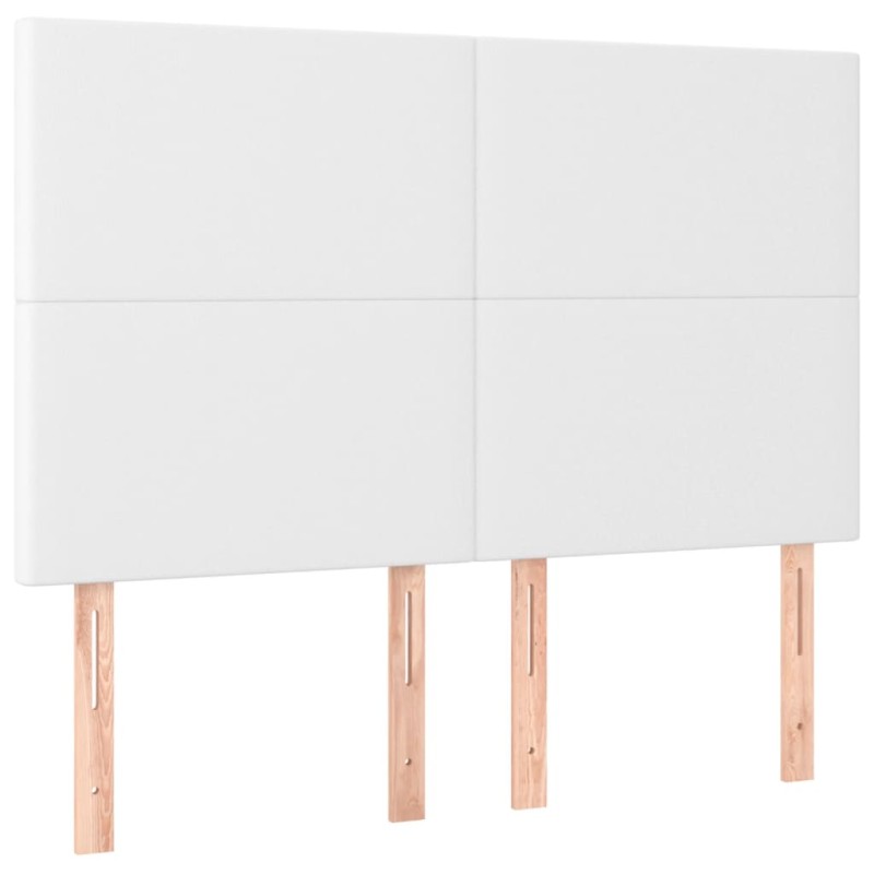 vidaXL Κεφαλάρι Κρεβατιού Λευκό 144x5x118/128 εκ. από Συνθετικό Δέρμα