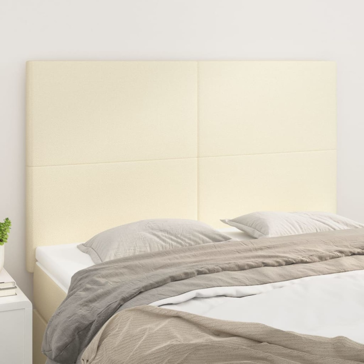 vidaXL Κεφαλάρια Κρεβατιού 4 τεμ. Κρεμ 72x5x78/88 εκ. Συνθετικό Δέρμα