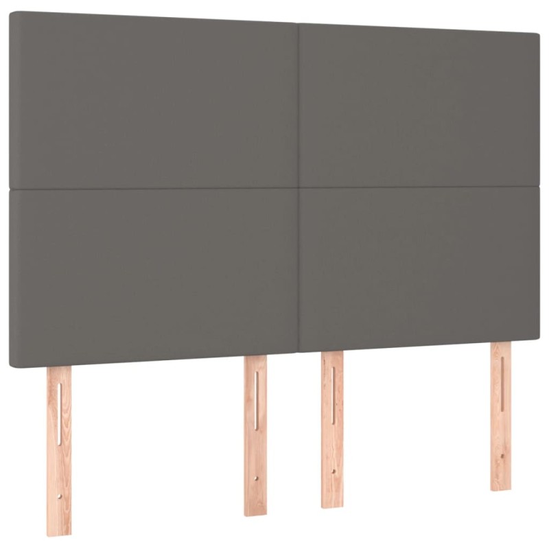 vidaXL Κεφαλάρι Κρεβατιού Γκρι 144x5x118/128 εκ. από Συνθετικό Δέρμα