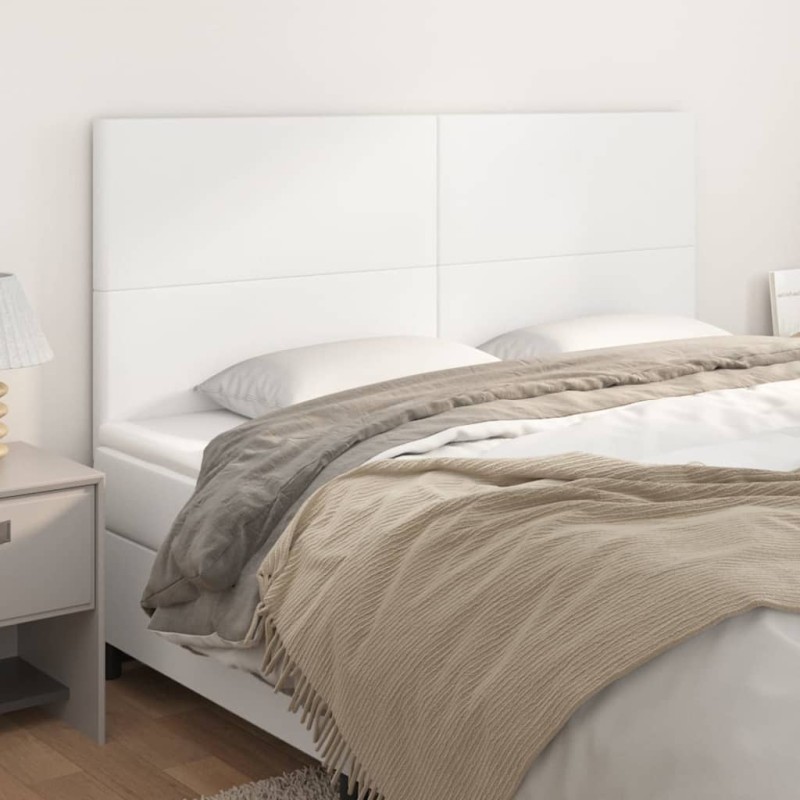 vidaXL Κεφαλάρι Κρεβατιού Λευκό 160x5x118/128 εκ. από Συνθετικό Δέρμα