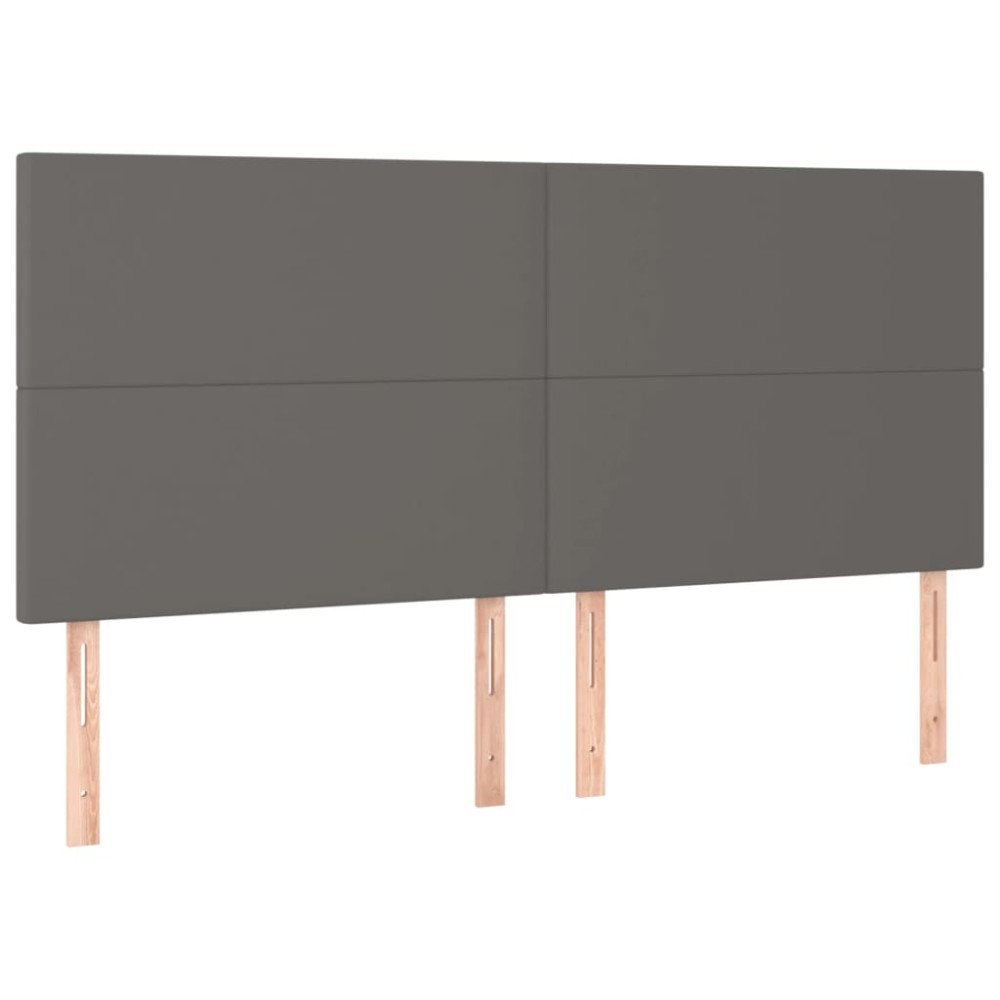 vidaXL Κεφαλάρι Κρεβατιού Γκρι 160x5x118/128 εκ. από Συνθετικό Δέρμα