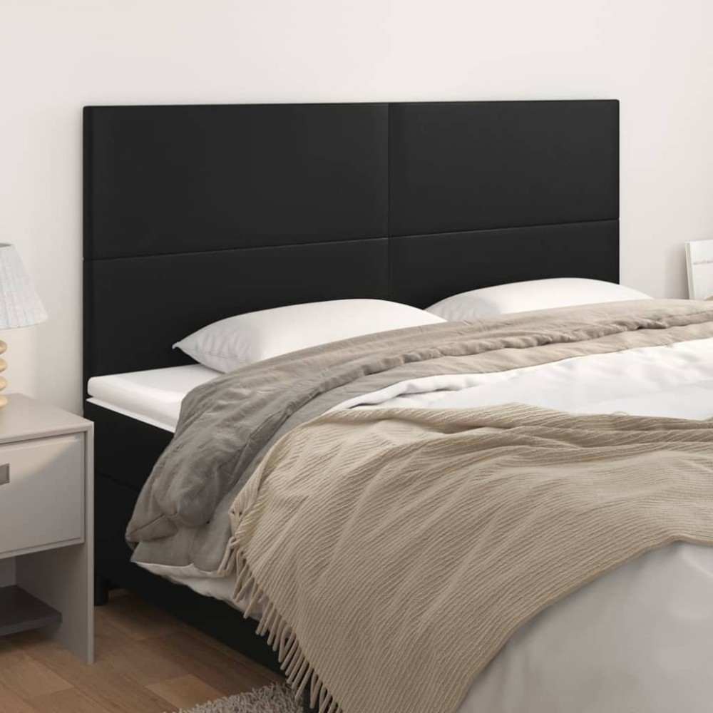 vidaXL Κεφαλάρι Μαύρο 180x5x118/128 εκ. από Συνθετικό Δέρμα