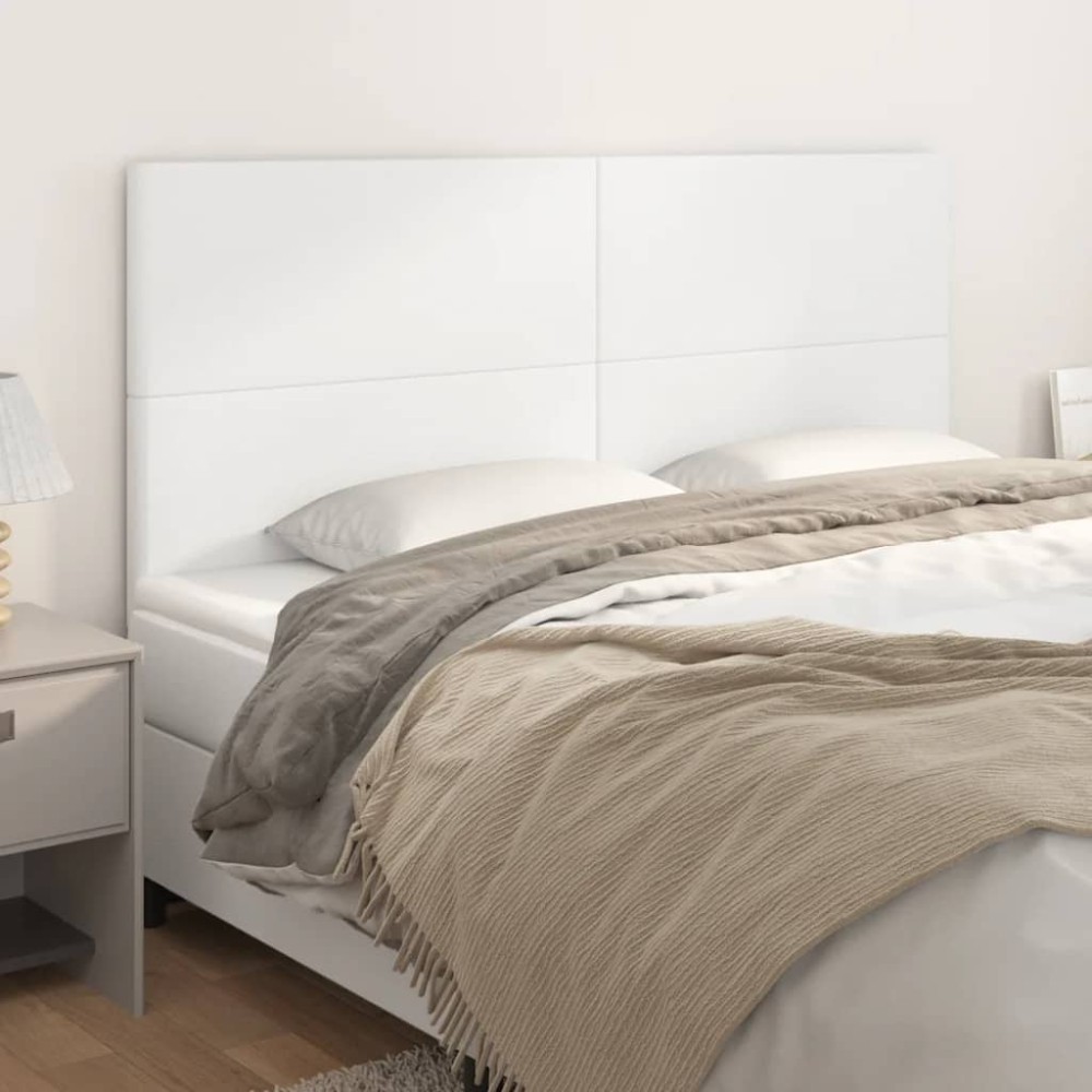 vidaXL Κεφαλάρι Κρεβατιού Λευκό 180x5x118/128 εκ. από Συνθετικό Δέρμα