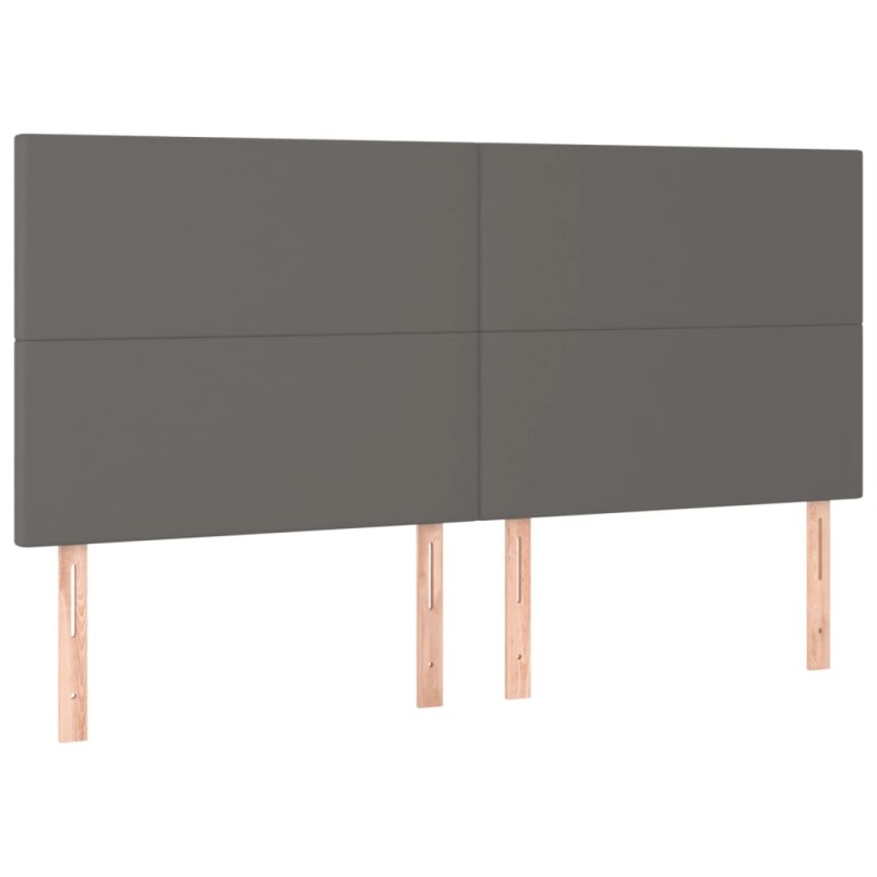 vidaXL Κεφαλάρι Κρεβατιού Γκρι 180x5x118/128 εκ. από Συνθετικό Δέρμα