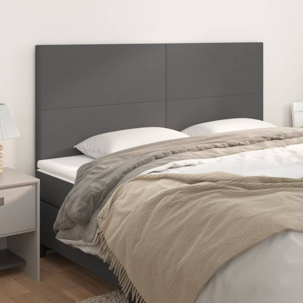 vidaXL Κεφαλάρι Κρεβατιού Γκρι 180x5x118/128 εκ. από Συνθετικό Δέρμα