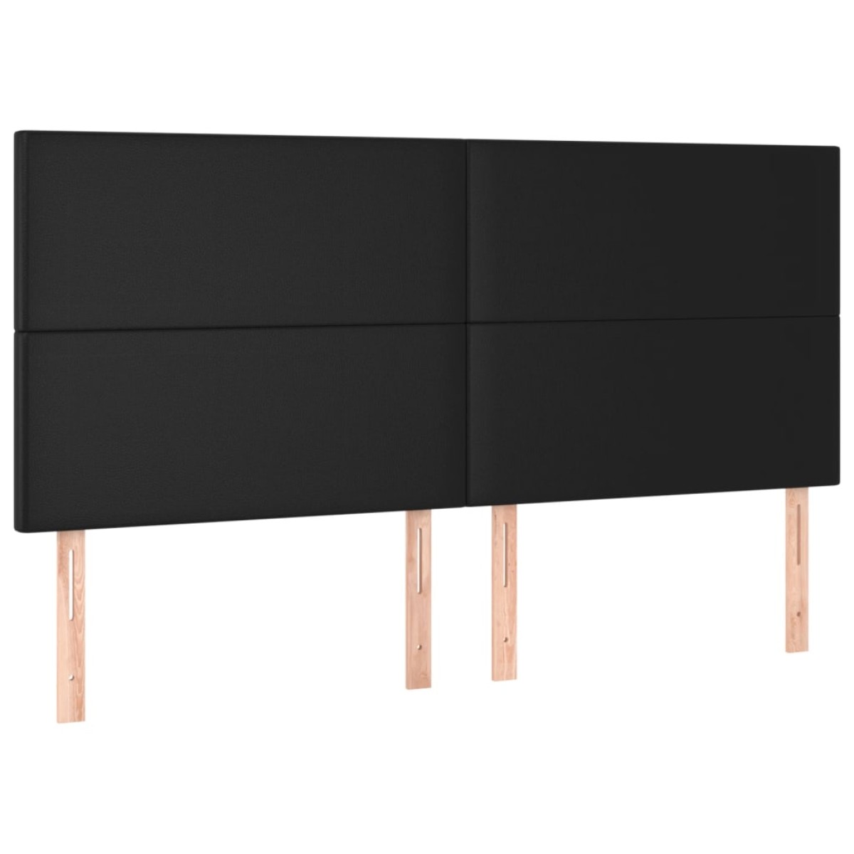 vidaXL Κεφαλάρια Κρεβατιού 4 τεμ. Μαύρο 100x5x78/88 εκ.Συνθετικό Δέρμα