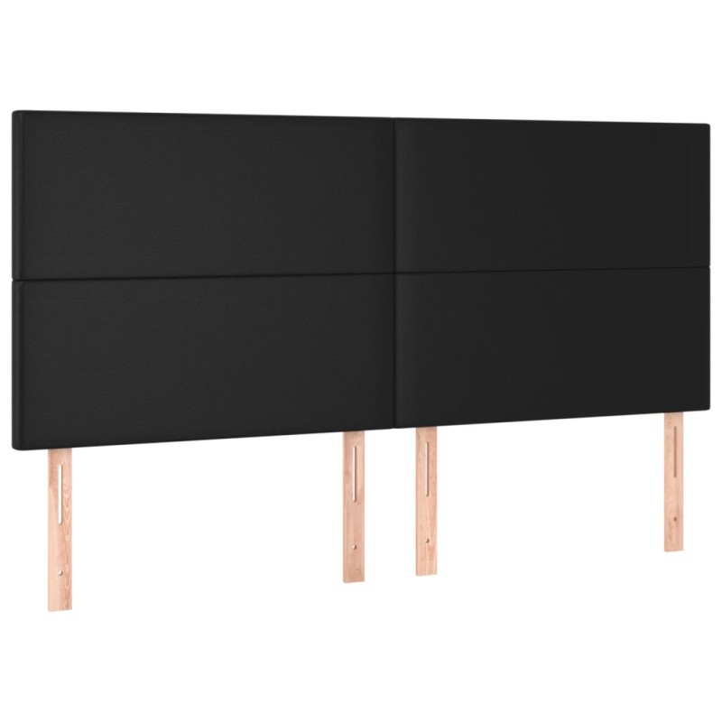vidaXL Κεφαλάρι Μαύρο 200x5x118/128 εκ. από Συνθετικό Δέρμα