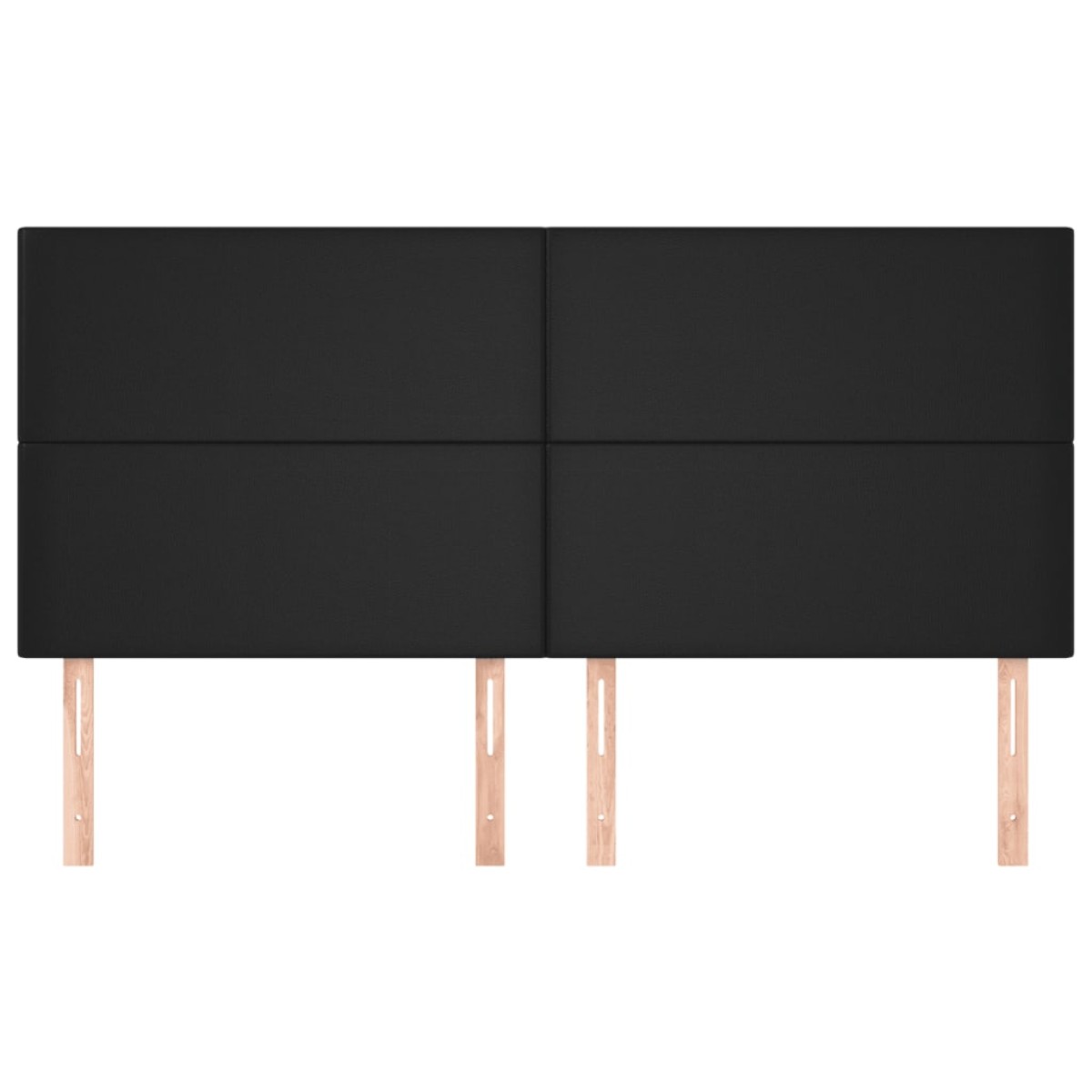 vidaXL Κεφαλάρια Κρεβατιού 4 τεμ. Μαύρο 100x5x78/88 εκ.Συνθετικό Δέρμα