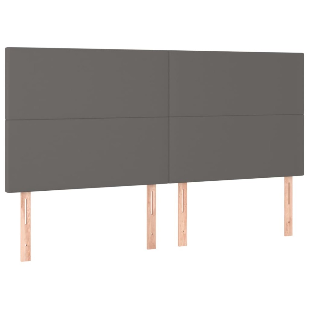 vidaXL Κεφαλάρι Κρεβατιού Γκρι 200x5x118/128 εκ. από Συνθετικό Δέρμα