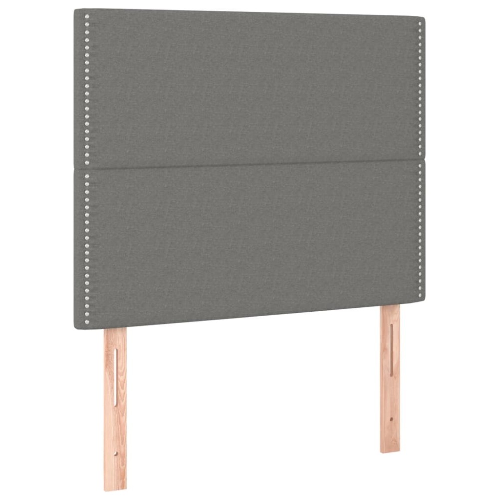 vidaXL Κεφαλάρι Κρεβατιού Σκούρο Γκρι 100x5x118/128 εκ. Ύφασμα